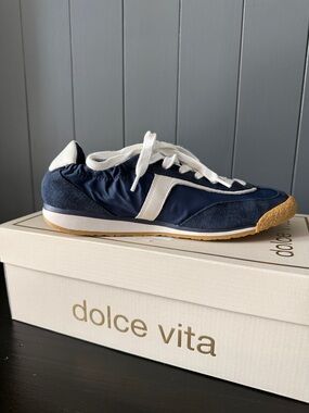 Dolce Vita Women’s  Navy and White Retro Runner Sneakers